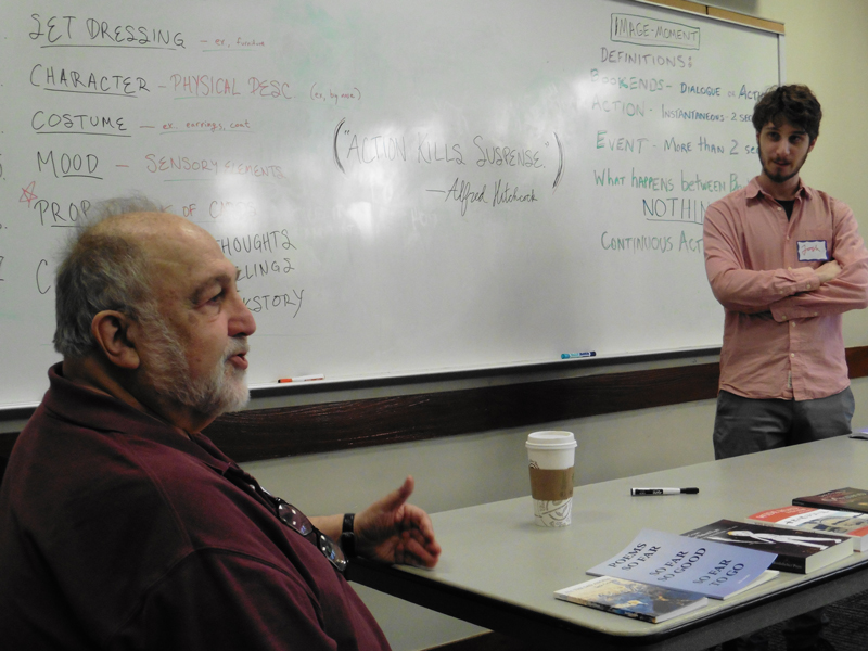 Jack Grapes and Josh Grapes teach their Method Writing to our writers group.
